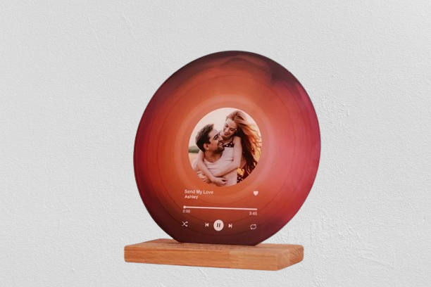 Custom Vinyl Record with Photo – Acrylic Music Plaque for Him & Her