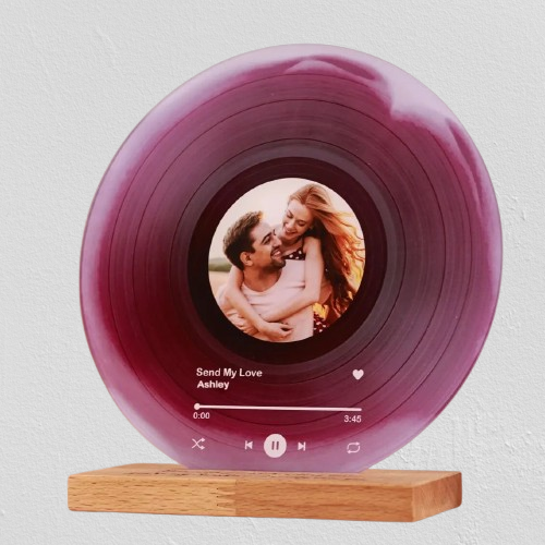 Custom Vinyl Record with Photo – Acrylic Music Plaque for Him & Her