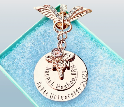 Rose Gold Nursing Pin – Personalized Graduate Gift for Pinning Ceremony