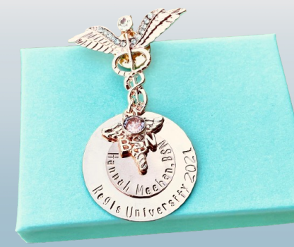 Rose Gold Nursing Pin – Personalized Graduate Gift for Pinning Ceremony