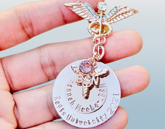 Rose Gold Nursing Pin – Personalized Graduate Gift for Pinning Ceremony