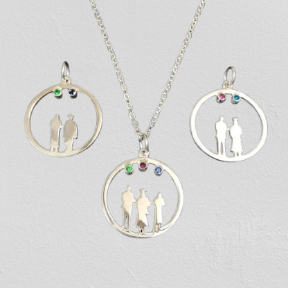 Custom Silver Family Graduation Necklace – Gift for Students & Parents