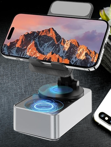 Wireless Bluetooth Speaker with LED Color Lights & Phone Stand - HD Surround Sound, Compatible with iPhone/Android | Perfect Gift for Men"