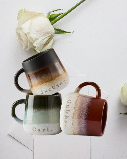 Personalised Ceramic Coffee Mug - Laser Engraved Design, Ideal Christmas & Birthday Gift