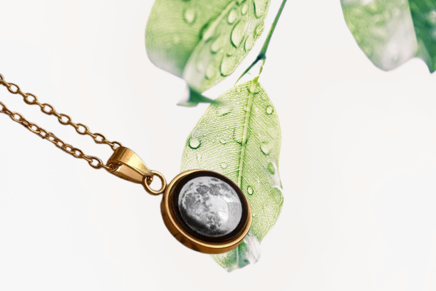 Moon Phase Initial Necklace - Custom Birth Date Jewelry for 16th/30th Milestone Gifts