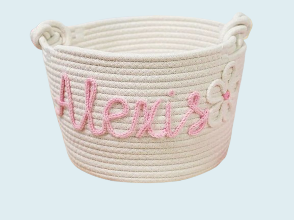 Easter Baby Shower Basket - Custom Cotton Rope Gift for Newborns & Celebrations