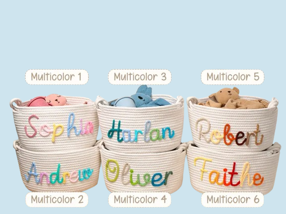 Easter Baby Shower Basket - Custom Cotton Rope Gift for Newborns & Celebrations