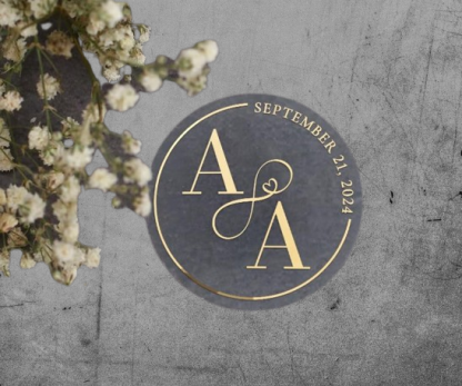 Custom Monogram Wedding Stickers - Personalized Foil Seals for Invitations, Envelopes & Favors in Gold, Silver & Rose Gold | Elegant Wedding Essentials