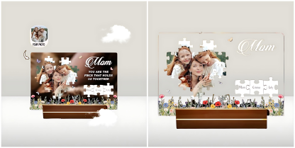 Special Mom Gift – Personalized Photo Puzzle Night Light, Best Mother’s Day Surprise