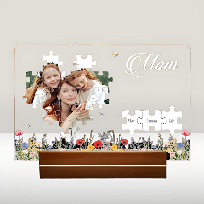 Special Mom Gift – Personalized Photo Puzzle Night Light, Best Mother’s Day Surprise