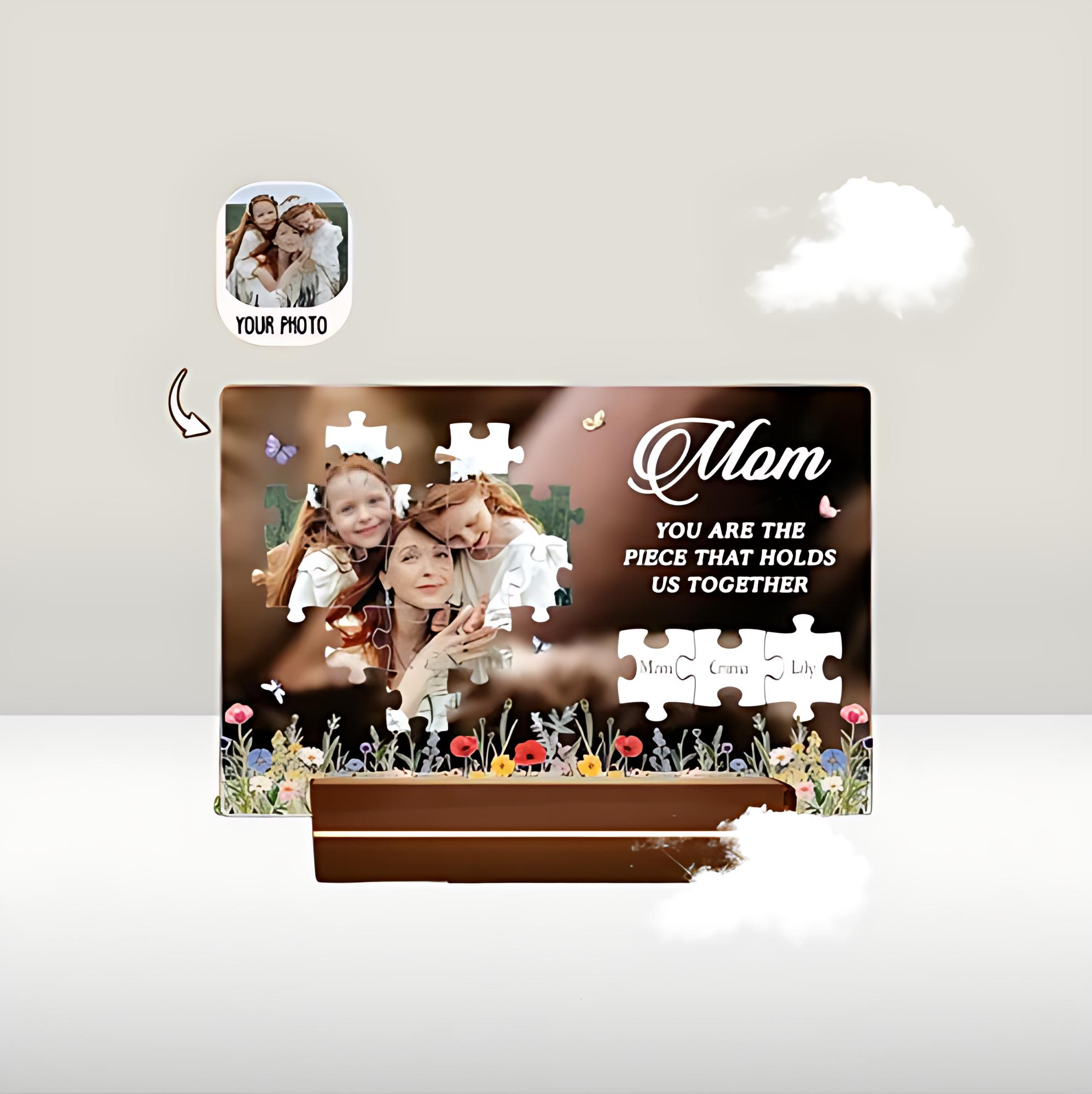 Special Mom Gift – Personalized Photo Puzzle Night Light, Best Mother’s Day Surprise