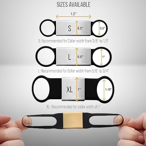 Custom Engraved Stainless Steel & Silicone Pet ID Tags - Slide-On Pet Collar Charms for Cat Dog Anti-Lost, Elegant Pet Safety Accessories.