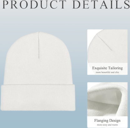 Personalized Knitted Winter Hats - Custom Photo & Text Design, 10 Color Options, Cozy Beanie for Unique Gifts or Everyday Wear