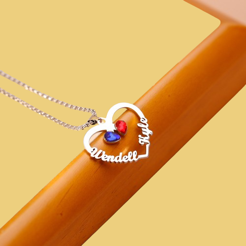 Custom Birthstone Necklace for Women - Personalized Stainless Steel Name Pendant, Dainty Choker Chain, Unique Gift for Her