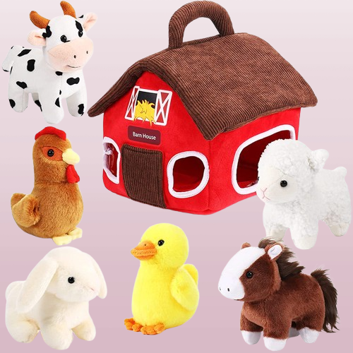 Easter Bunny Plush Basket with Colorful Eggs - Adorable Stuffed Animal Toy Set, Creative Easter Gift for Kids and Decor