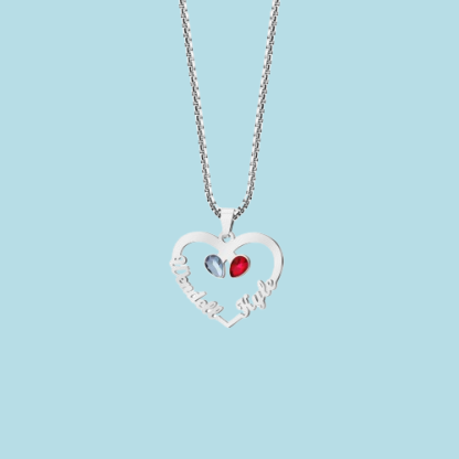 Custom Birthstone Necklace for Women - Personalized Stainless Steel Name Pendant, Dainty Choker Chain, Unique Gift for Her