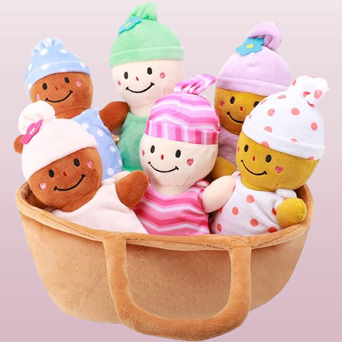 Easter Bunny Plush Basket with Colorful Eggs - Adorable Stuffed Animal Toy Set, Creative Easter Gift for Kids and Decor