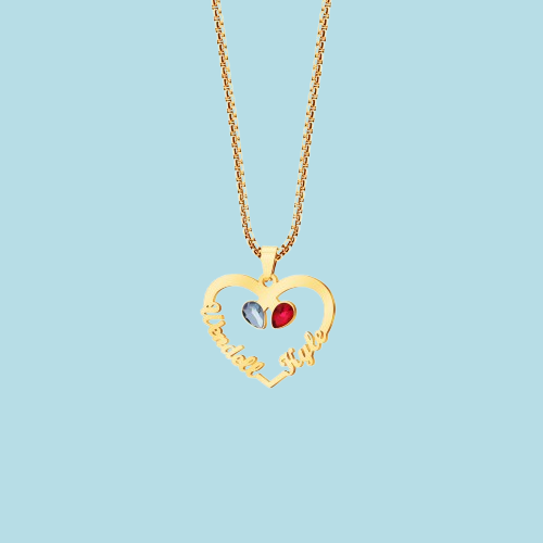Custom Birthstone Necklace for Women - Personalized Stainless Steel Name Pendant, Dainty Choker Chain, Unique Gift for Her