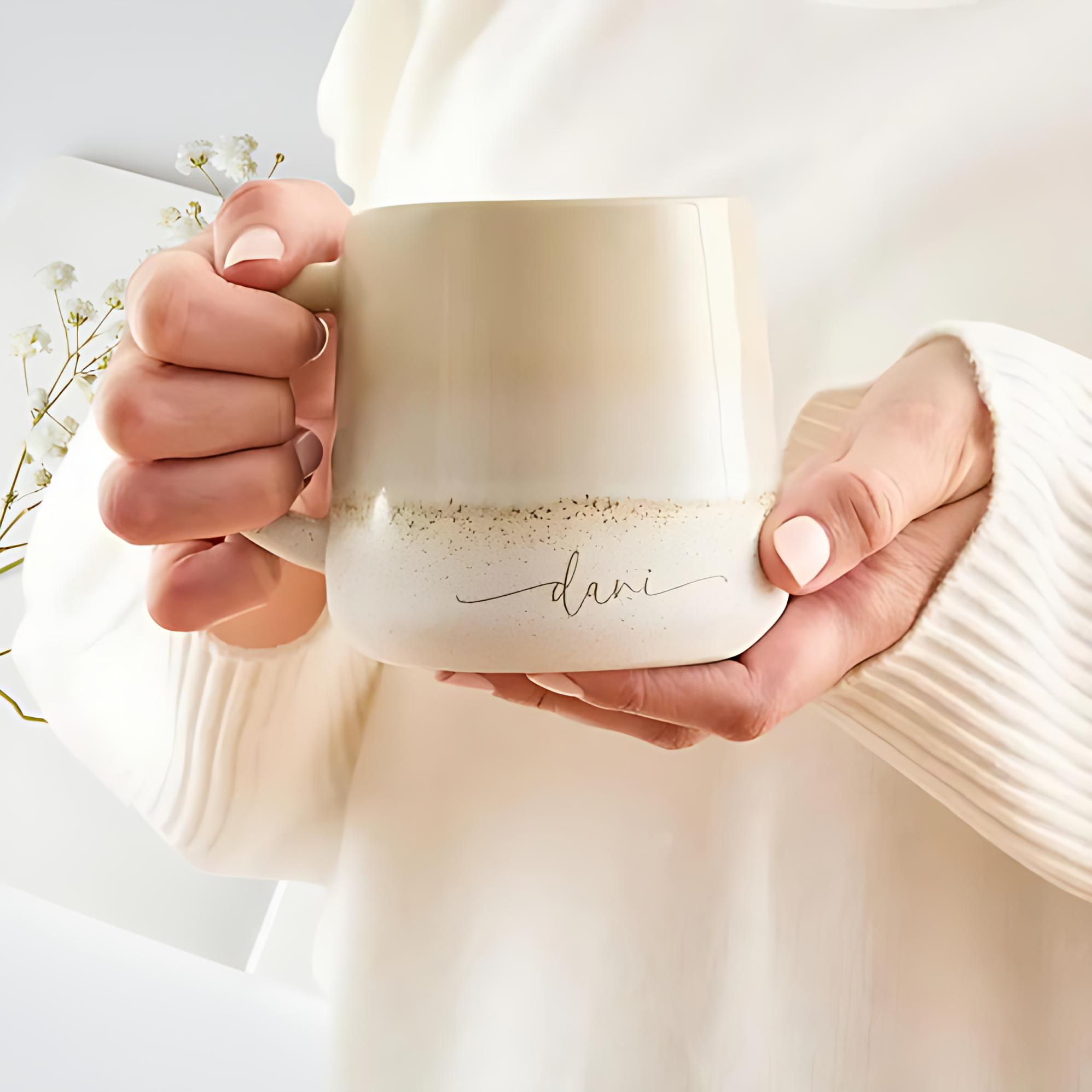 Personalised Ceramic Coffee Mug - Laser Engraved Design, Ideal Christmas & Birthday Gift