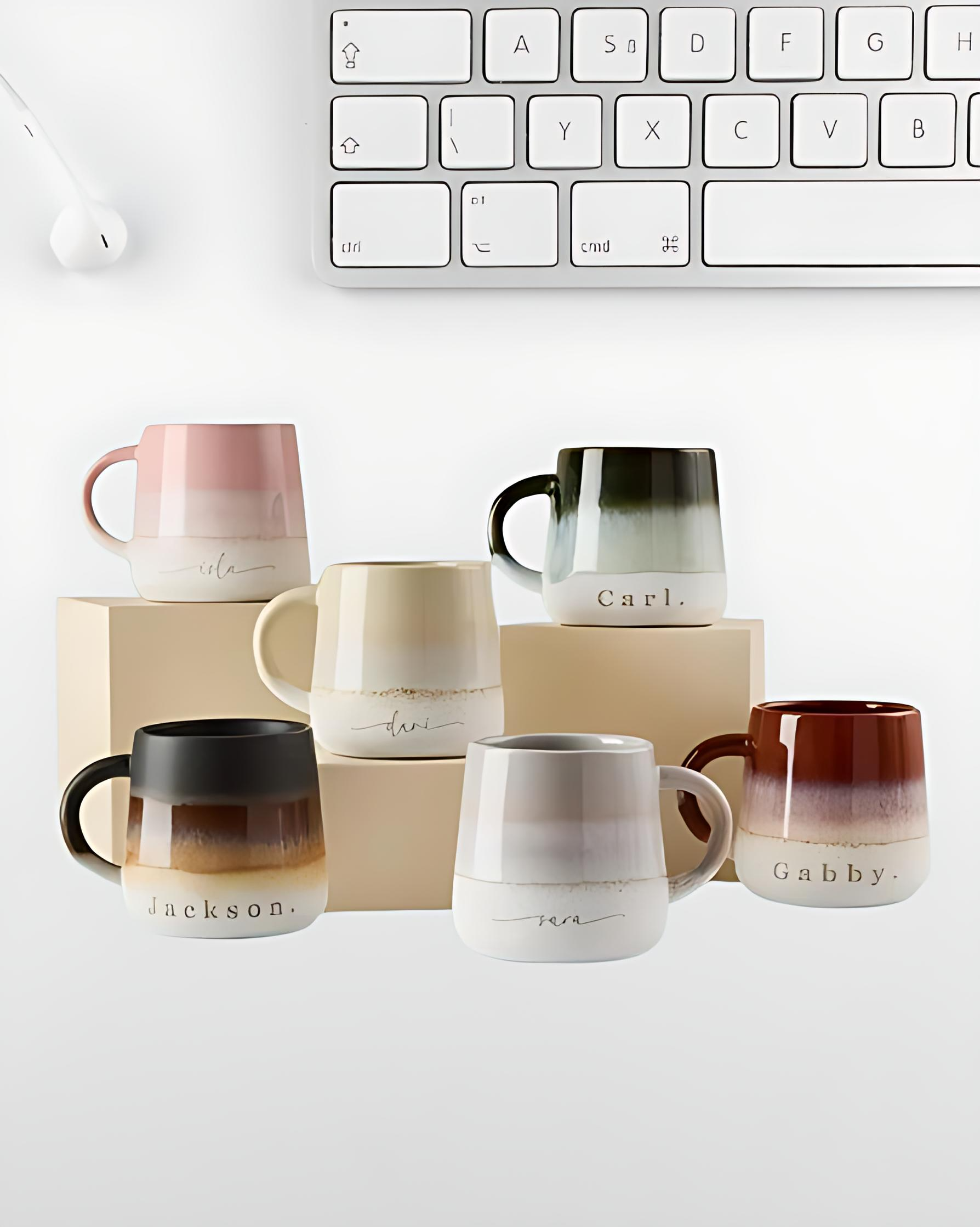 Personalised Ceramic Coffee Mug - Laser Engraved Design, Ideal Christmas & Birthday Gift