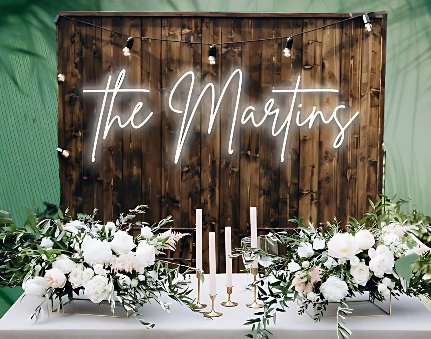 Wedding Neon Sign - Custom LED Name Light, Battery-Operated Personalized Decor