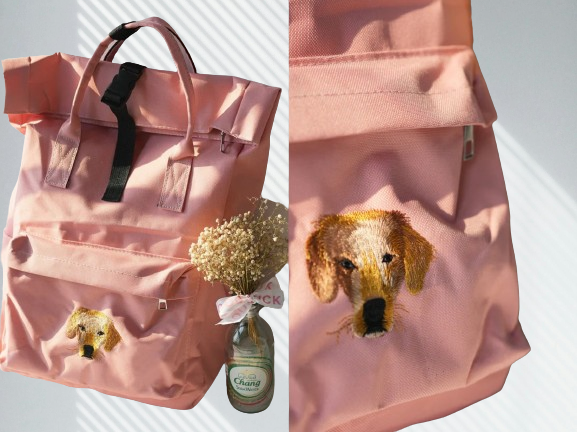 Custom Pet Backpack – Embroidered Portrait for Pet Lovers