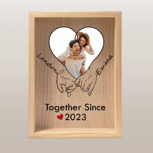 Personalized Anniversary Light Box – Together Since Holding Hands Frame