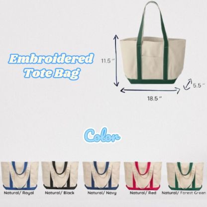 Couple’s Photo Tote Bag – Personalized Embroidered Portrait Gift