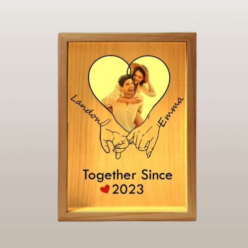Personalized Anniversary Light Box – Together Since Holding Hands Frame