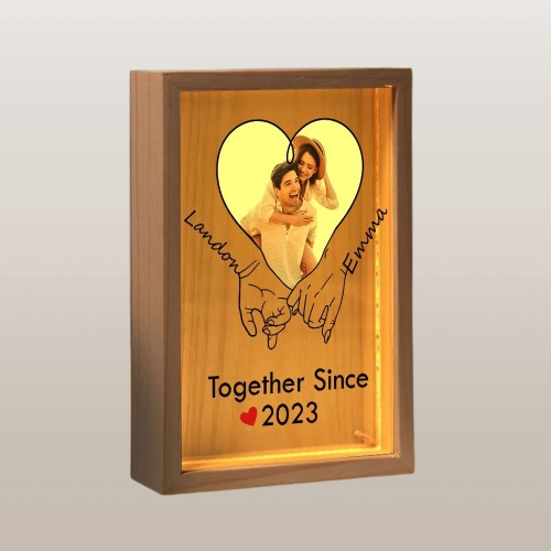 Personalized Anniversary Light Box – Together Since Holding Hands Frame