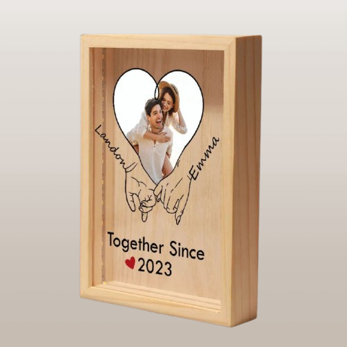 Personalized Anniversary Light Box – Together Since Holding Hands Frame