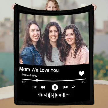 Starlight Photo Music Blanket – Customizable Gift for Music Lovers