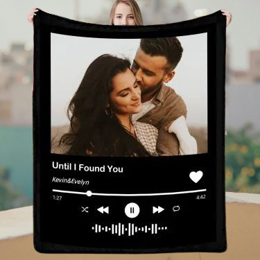 Starlight Photo Music Blanket – Customizable Gift for Music Lovers