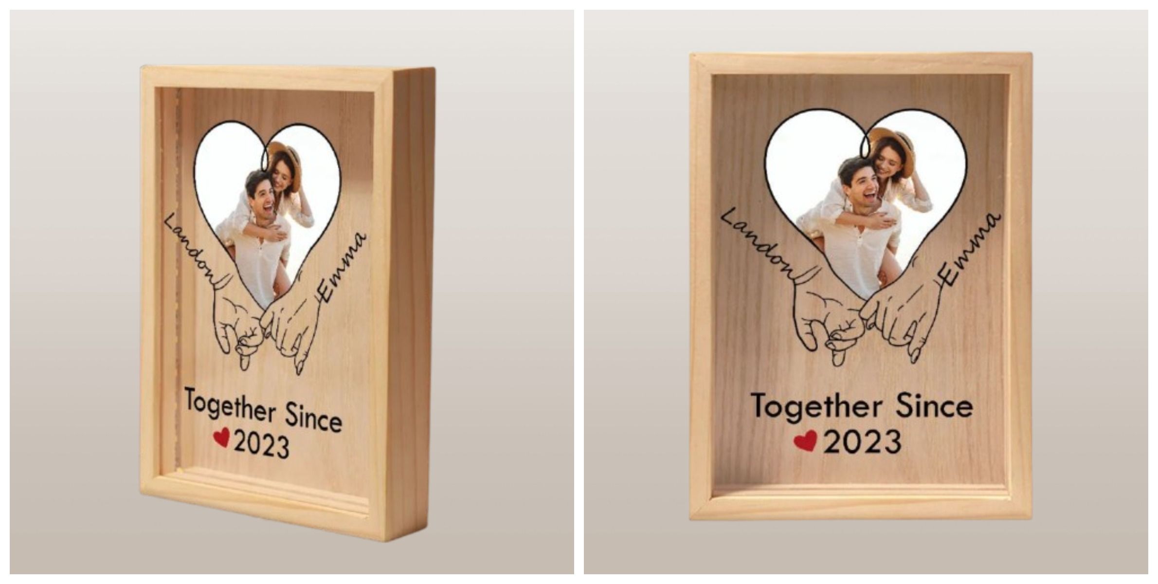 Personalized Anniversary Light Box – Together Since Holding Hands Frame