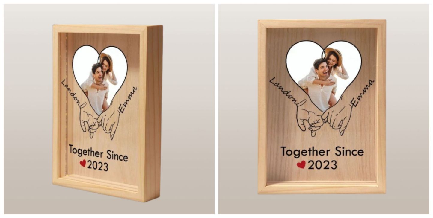 Personalized Anniversary Light Box – Together Since Holding Hands Frame