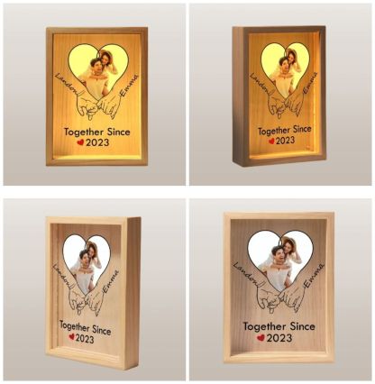 Personalized Anniversary Light Box – Together Since Holding Hands Frame
