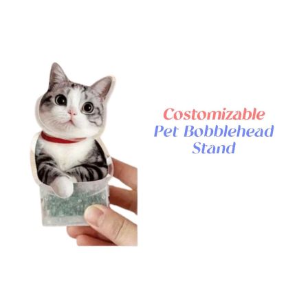 Customizable Pet Bobblehead Stand – Acrylic Car Decor for Animal Lovers