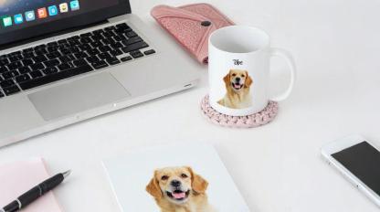 Custom Pet Photo Mug - Personalized Ceramic Mug with Name