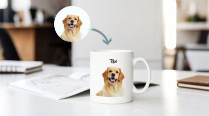 Custom Pet Photo Mug - Personalized Ceramic Mug with Name