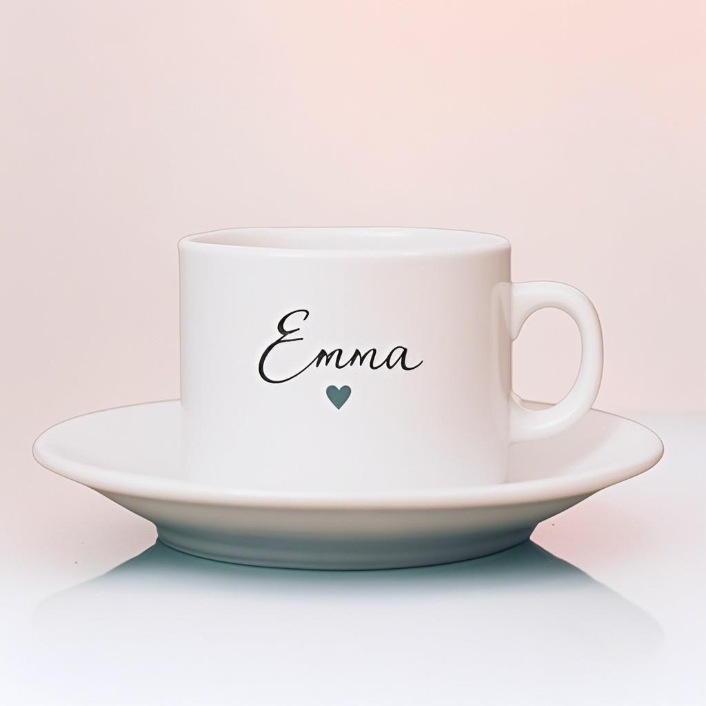 Custom Tea Cup Gift Set - Personalized Name Mug and Saucer, Perfect for Her on Any Special Occasion