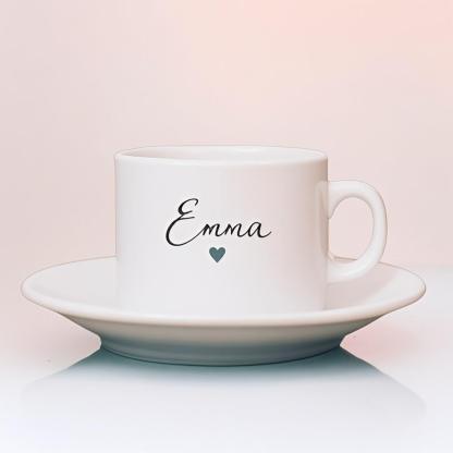 Custom Tea Cup Gift Set - Personalized Name Mug and Saucer, Perfect for Her on Any Special Occasion