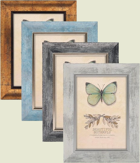 4 Pack 5x7 Rustic Retro Photo Frames with Plexiglass - Wall Mount or Tabletop, Ideal for Family, Friends and Wedding Memories