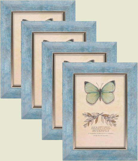 4 Pack 5x7 Rustic Retro Photo Frames with Plexiglass - Wall Mount or Tabletop, Ideal for Family, Friends and Wedding Memories
