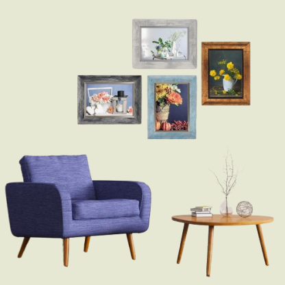 4 Pack 5x7 Rustic Retro Photo Frames with Plexiglass - Wall Mount or Tabletop, Ideal for Family, Friends and Wedding Memories