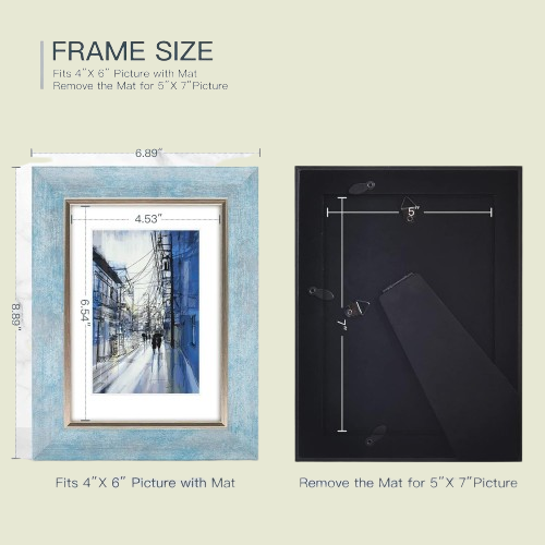 4 Pack 5x7 Rustic Retro Photo Frames with Plexiglass - Wall Mount or Tabletop, Ideal for Family, Friends and Wedding Memories
