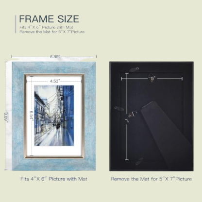 4 Pack 5x7 Rustic Retro Photo Frames with Plexiglass - Wall Mount or Tabletop, Ideal for Family, Friends and Wedding Memories