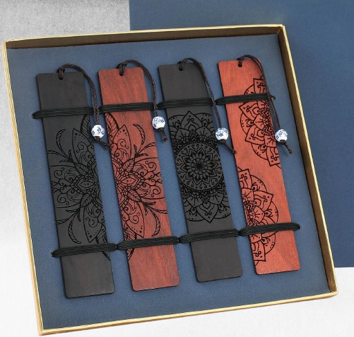 Boho Mandala Bookmarks Set of 4 - Stylish Book Markers for Men, Women, and Book Lovers, Perfect for Gifts