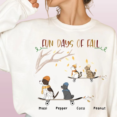 Autumn Pet Lover’s Sweatshirt – Personalized Fall Shirt with Pumpkin Theme