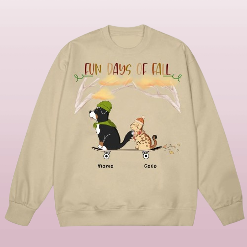 Autumn Pet Lover’s Sweatshirt – Personalized Fall Shirt with Pumpkin Theme