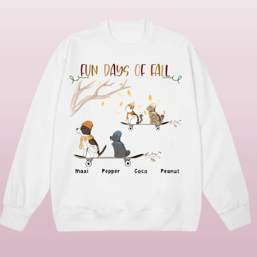 Autumn Pet Lover’s Sweatshirt – Personalized Fall Shirt with Pumpkin Theme